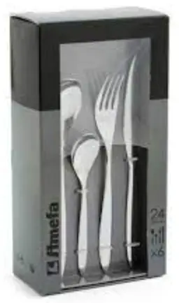 AMEFA 24 Pieces Stainless Steel Cutlery Service Actual Kitchen items product image