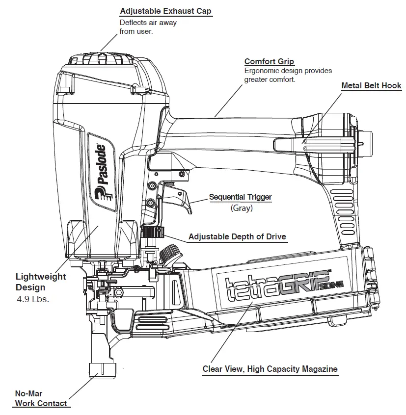 Paslode tG100CSN TetraGRIP Coil Siding Nailer fig 6