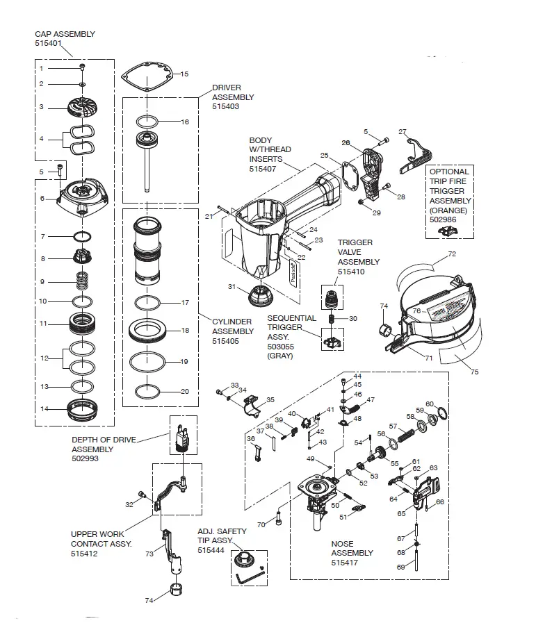 Paslode tG100CSN TetraGRIP Coil Siding Nailer fig 7