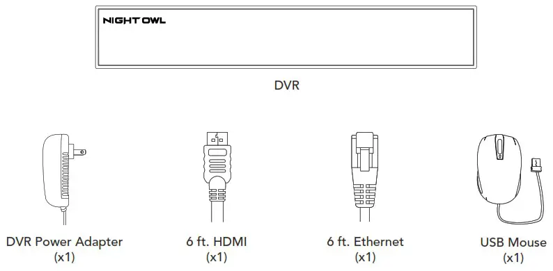 Blue Video Technology BTD8-8-4POE NightOwl Wired DVR Security System - Whats in the Box 1