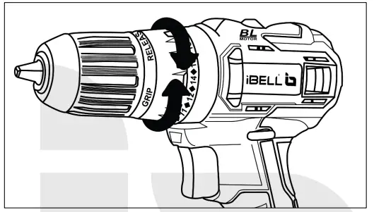 iBELL Brushless Cordless Impact- ADJUSTMENT