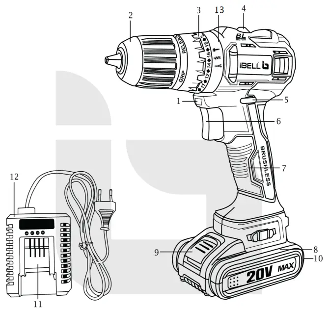 iBELL Brushless Cordless Impact- PRODUCT OVERVIEW