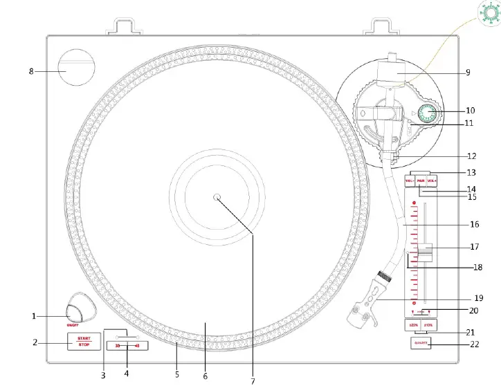 Victrola Pro Series USB Record Player with 2-Speed Turntable (6)