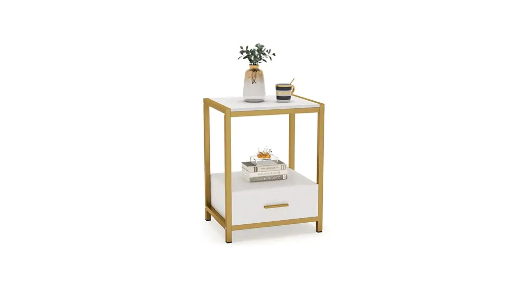 Tribesigns Hoga-xk00062 1-drawer Gold Nightstand X-frame Bedside Table End Table For Bedroom Instruction Manual