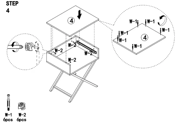 Tribesigns HOGA-XK00062 1-Drawer Gold Nightstand X-Frame Bedside Table End Table for Bedroom - Fig 4
