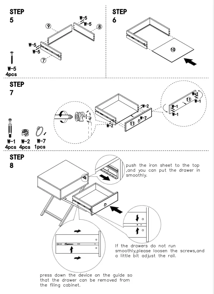 Tribesigns HOGA-XK00062 1-Drawer Gold Nightstand X-Frame Bedside Table End Table for Bedroom - Fig 5