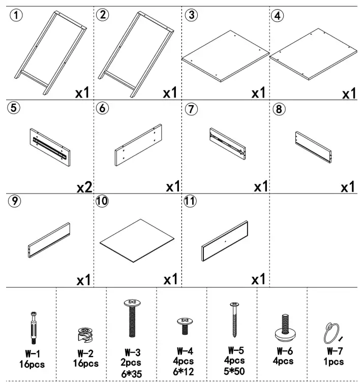 Tribesigns HOGA-XK00062 1-Drawer Gold Nightstand X-Frame Bedside Table End Table for Bedroom - Fig