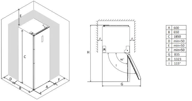 VOGUE 355388 359L Upright Fridge - fig16