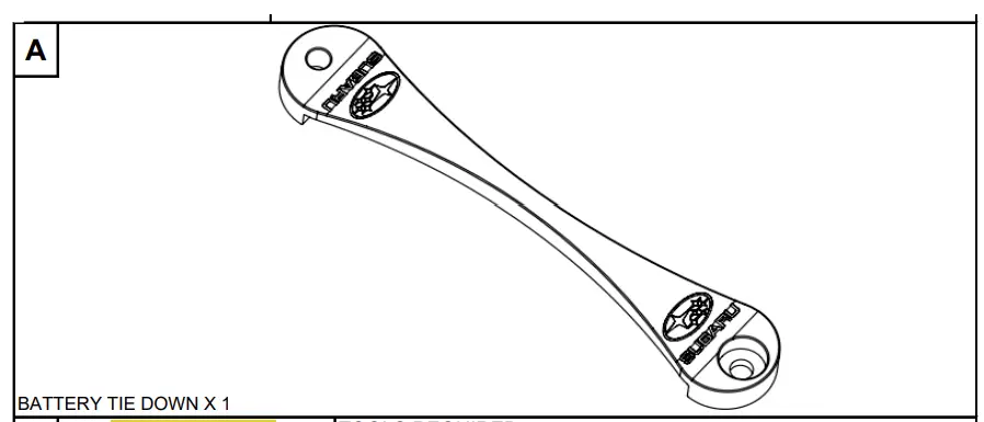 SUBARU 82182AA040 Battery Tie Down Holder Clamp Kit FIG 1