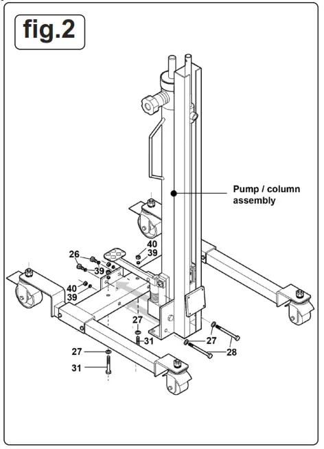 SEALEY WD80 80kg Wheel Removal Lifter Trolley - fig2