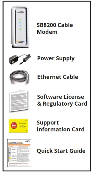 arris-surfboard-sb8200-docsis-3-1-cable-modem In the Box