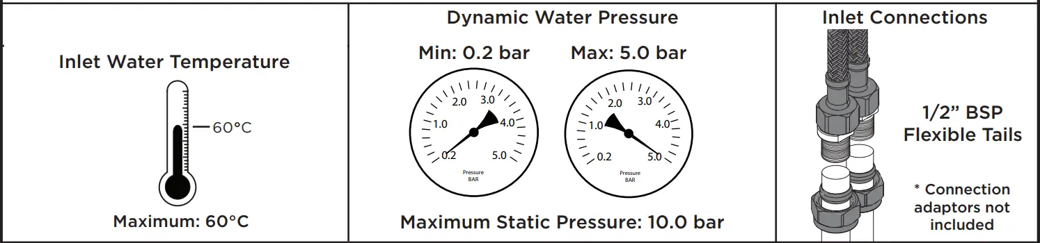 BRISTAN NVA-BAS-C Niva Basin Mixer with Clicker Waste Chrome - 7