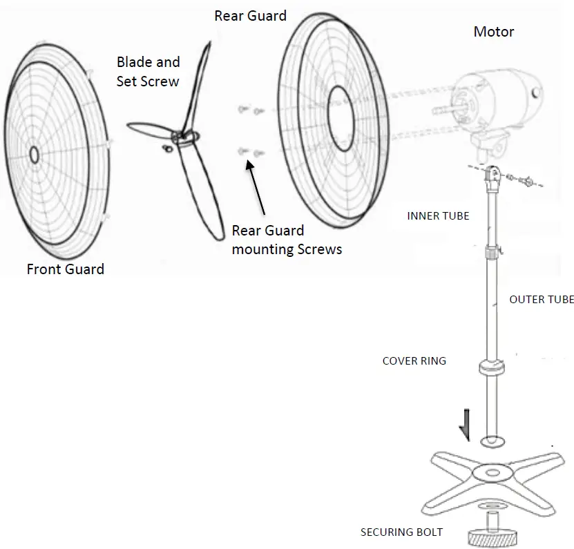 Goldair GCHV120 75cm Industrial Pedestal Fan-1