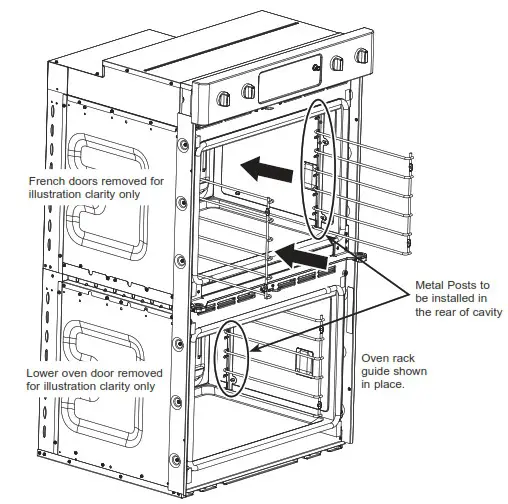 CAFE CTD90FP3ND1 30 Inch French Door Built in Double Wall Ovens - OVEN RACK GUIDE INSTALLATION