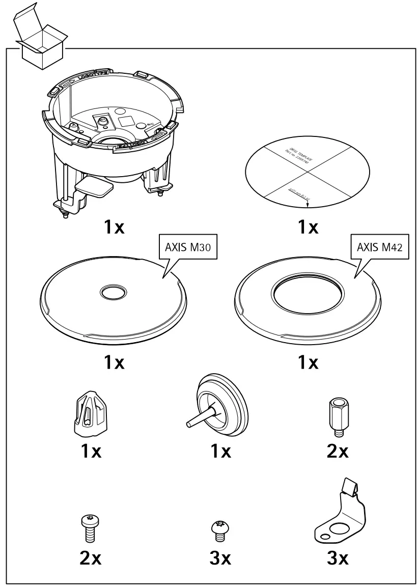 AXIS COMMUNICATIONS TM3207 Plenum Recessed Mount - Fig 1