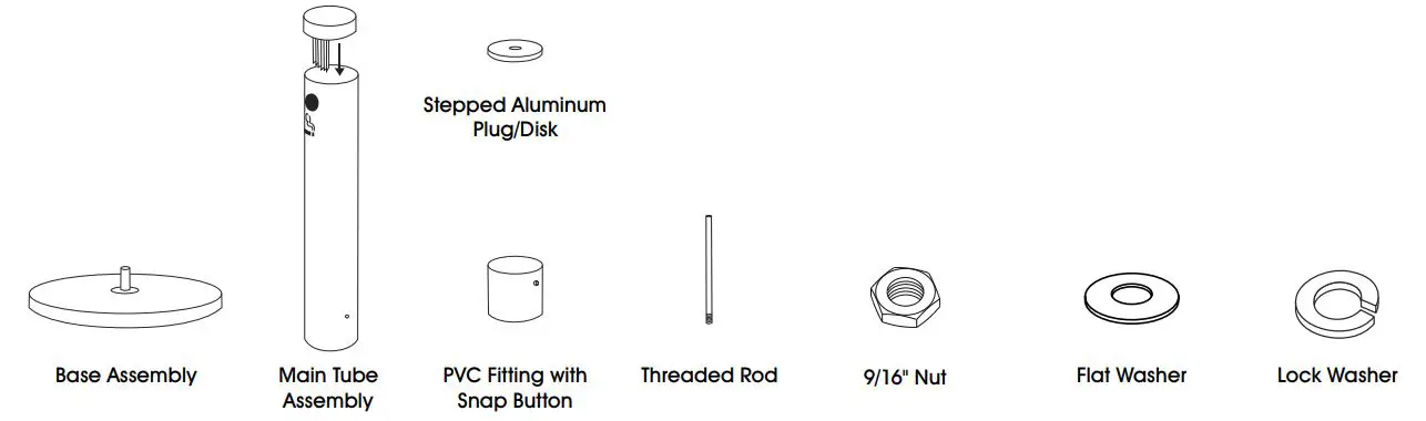 ULINE H-6656 DELUXE SMOKER’S POLE Installation Guide - parts