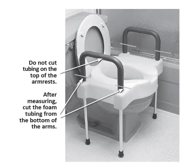 SP Ableware 72588-1000 Extra Wide Tall Ette Toilet Seat with Arms and Aluminum Legs-1