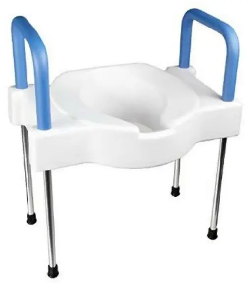 SP Ableware 72588-1000 Extra Wide Tall Ette Toilet Seat with Arms and Aluminum Legs