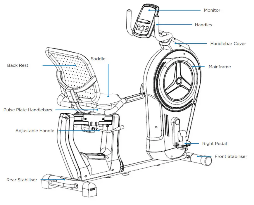 JLL RE600 Pro Recumbent Bike- DIAGRAM