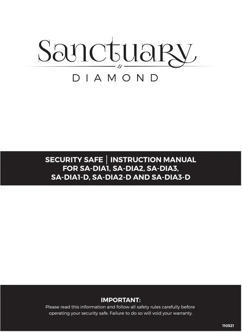 Sanctuary SA-DIA1 Security Safe Instruction Manual