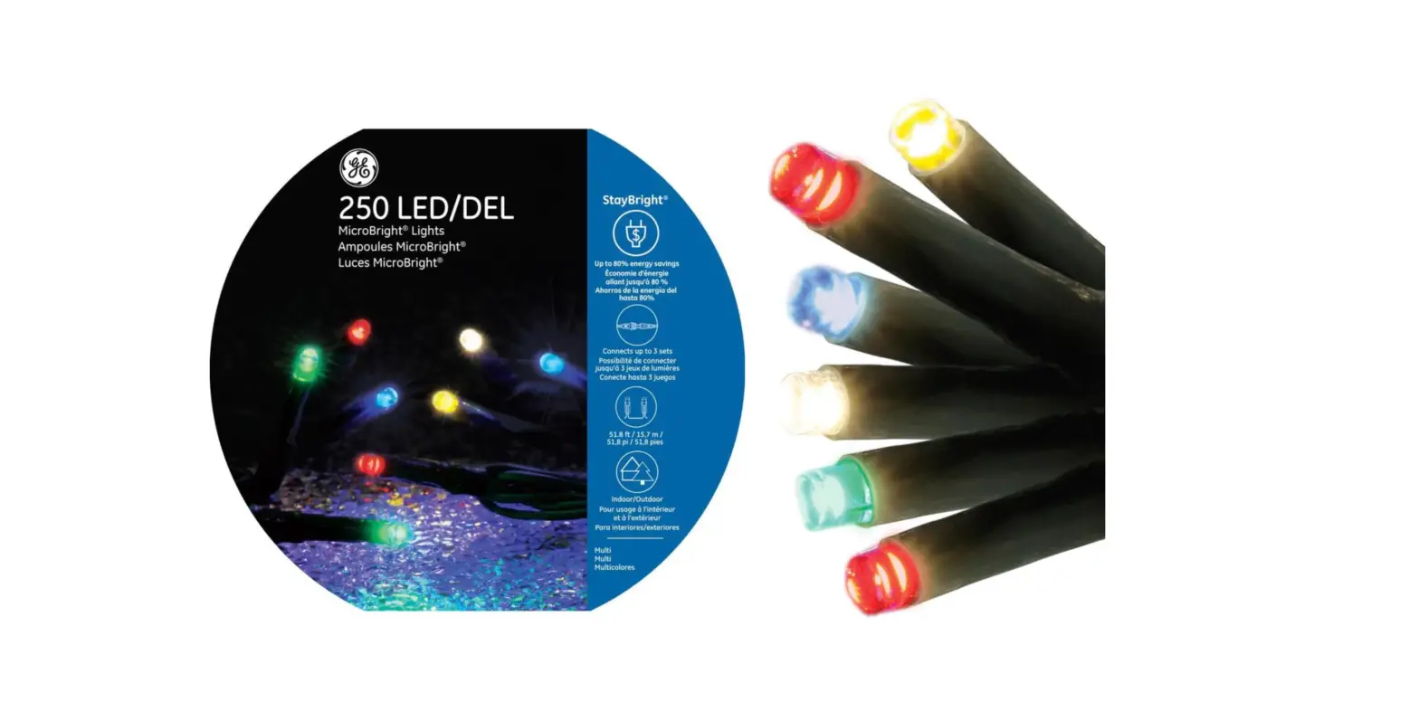 Ge 93195lo Staybright 250-count 51.8-ft Multicolor Led Plug Instruction Manual