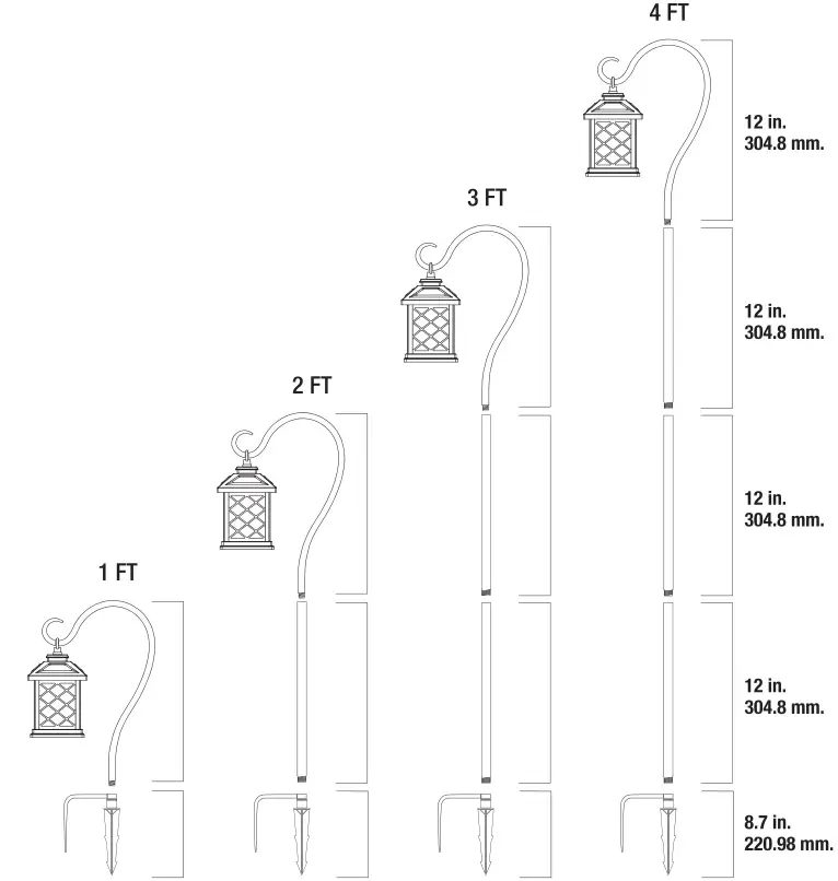 FEIT Electric 4 inch Square Solar Powered Fairy Lantern - Installation Options