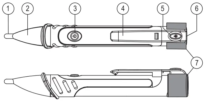 VOLTCRAFT 2181382 Magnetic Field Tester MS 410 - Operating Elements
