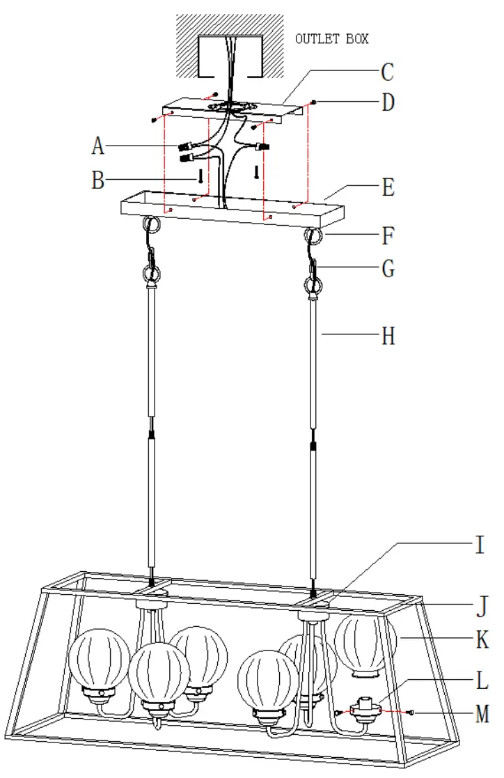 ZEVNI L3N2IIEJW20H6SK8 6-Light Black Brass Transitional Cage Chandelier - fig 2