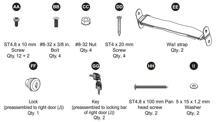 KOBALT 0019000 48-in 2 Door Cabinet - HARDWARE