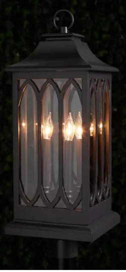 PARK-HARBOR-440647-29-Inch-Stonehouse-3-Light-Outdoor-Post-Lantern-fig-1