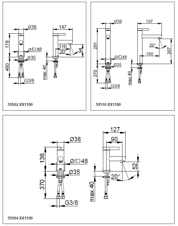 KEUCO IXMO Basin Mixer with Single-Lever Mixer 1