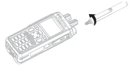 motorola MTP3150 Walkie Talkie Radio -Attaching the Antenna