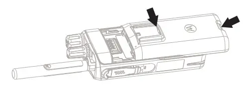 motorola MTP3150 Walkie Talkie Radio -Installing the Battery