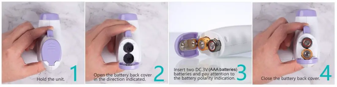 Xiaoou Non-Contact Digital Infrared Thermometer IR988 - How to Install Batteries