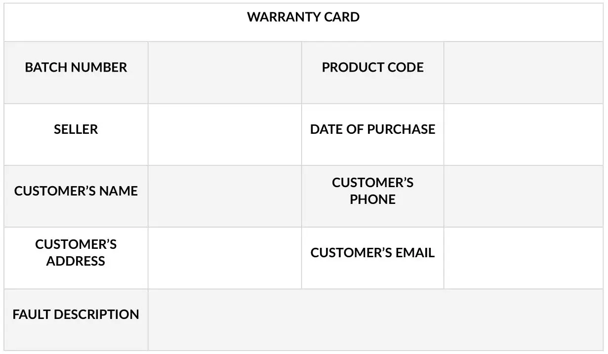 Xiaoou Non-Contact Digital Infrared Thermometer IR988 - Warranty Card