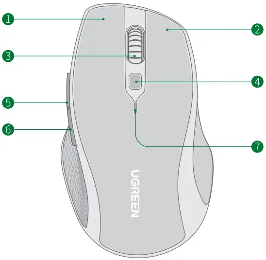 UGREEN MU101 Ergonomic Wireless Mouse - Figure 1