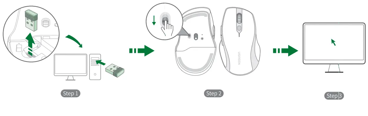 UGREEN MU101 Ergonomic Wireless Mouse - Figure 3