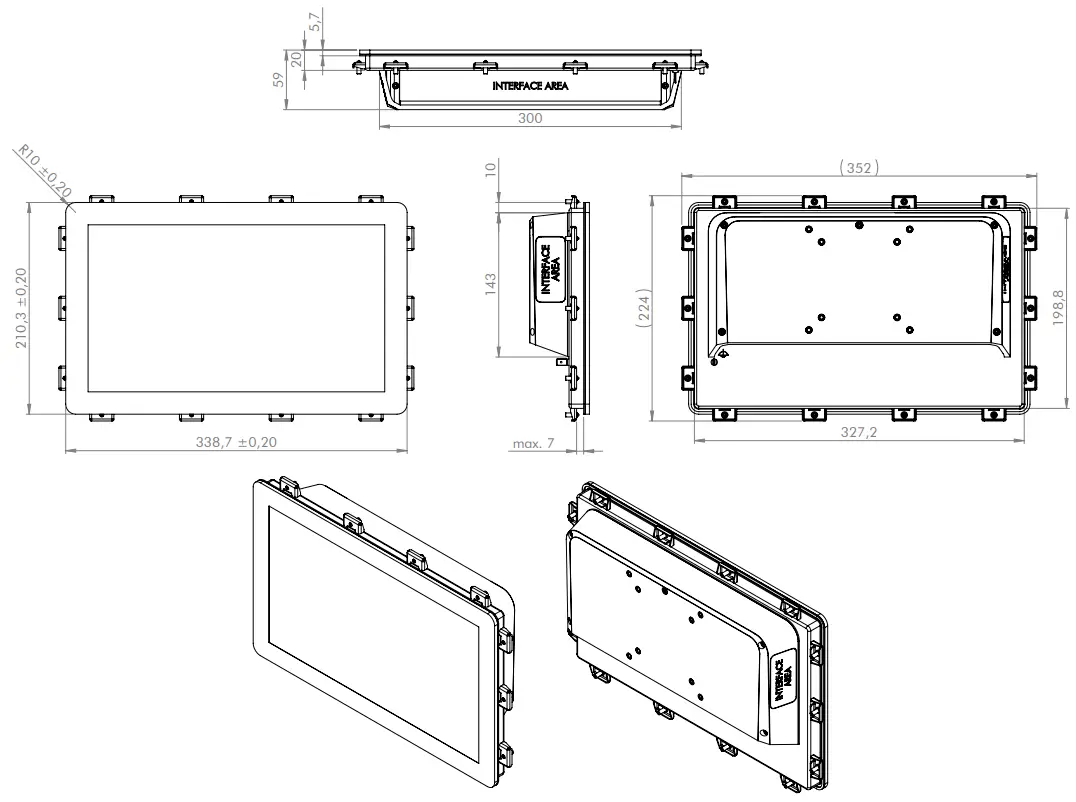 Christ PA10010874 Touch Industrial Open Frame 13.3 -