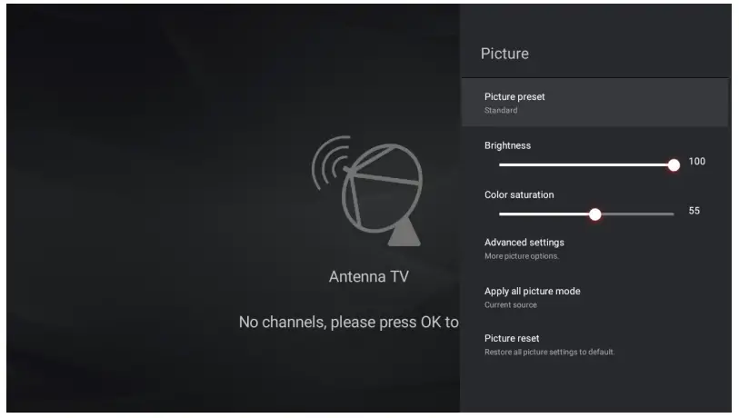 TCL 33432403 Android TV-Adjusting your TV