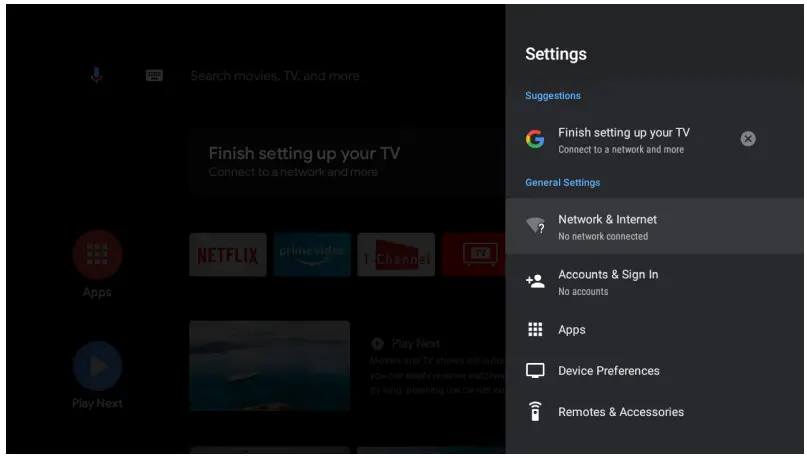 TCL 33432403 Android TV-Android TV settings