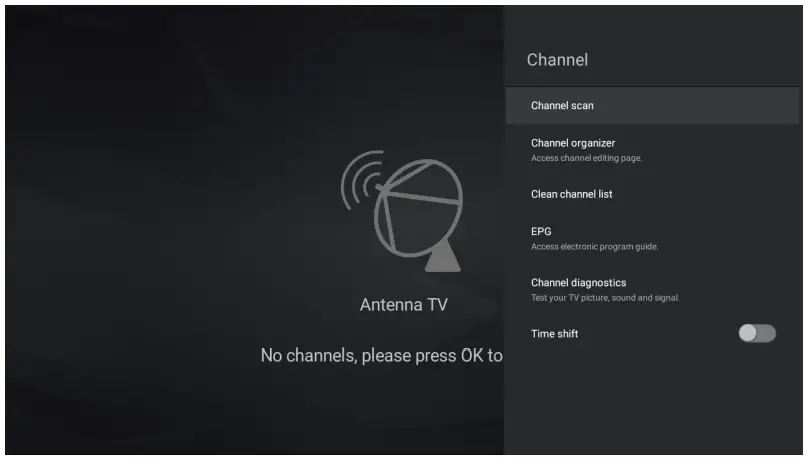 TCL 33432403 Android TV-Channel settings