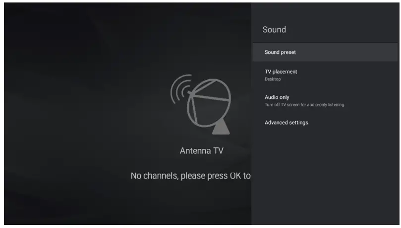 TCL 33432403 Android TV-Sound settings