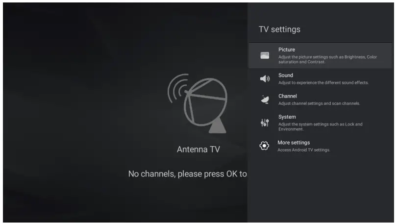 TCL 33432403 Android TV-TV settings