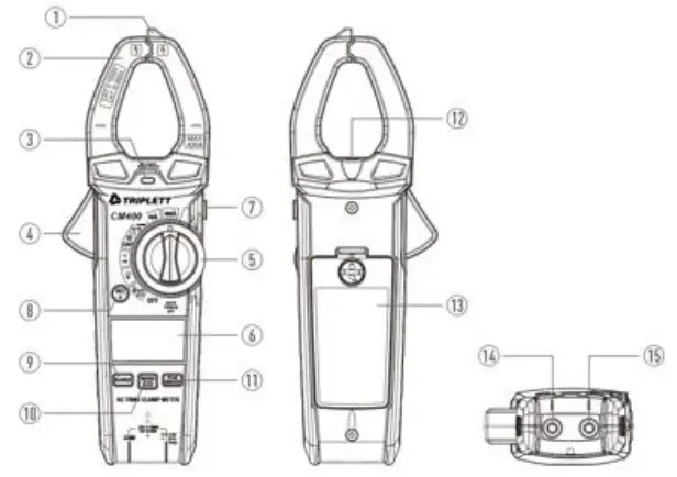 TRIPLETT CM600 600A True TRMS AC Clamp Meter - 1