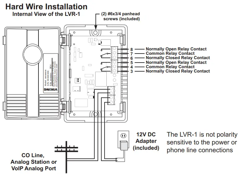 VIKING Line Verification Relay LVR 1- ard Wire Installation