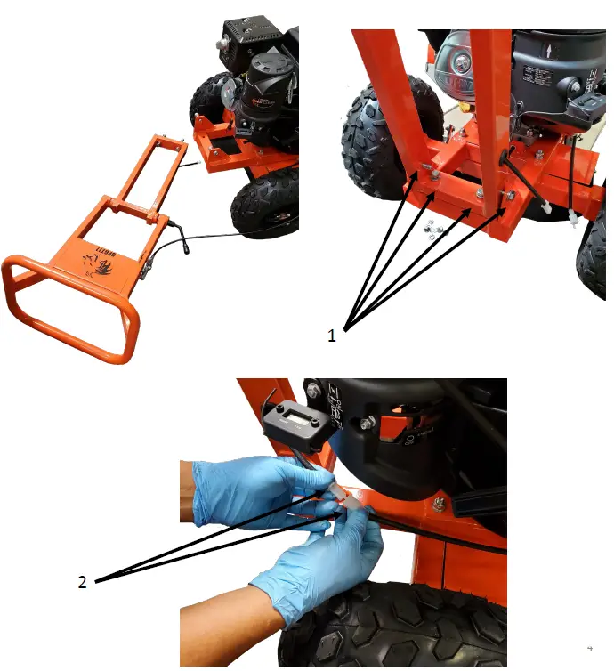 DK2 OPG777 3.5 Cut 14HP Commercial-Grade Stump Grinder HANDLE MOUNTING