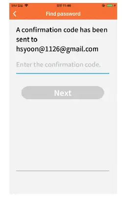 Check the code on the email