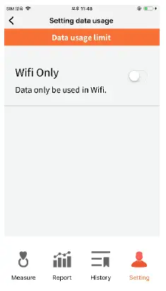 Setting data usage
