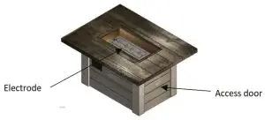 THE OUTDOOR GREATROOM Alcott Fire Table ALC 1224 - Carefully place