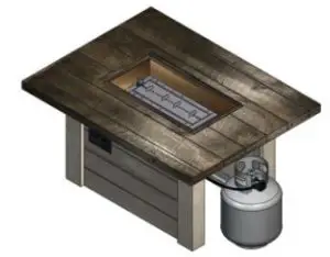 THE OUTDOOR GREATROOM Alcott Fire Table ALC 1224 - Propane Tank